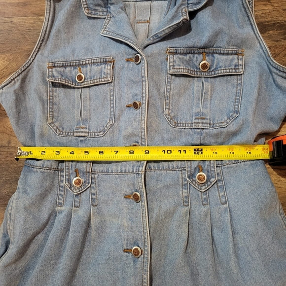 Vintage Bill Blass Sleeveless Denim Buttondown Jumpsuit Romper Size Large - Picture 6 of 8
